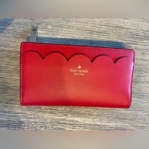 Kate Spade Large Red & Light Pink Wallet